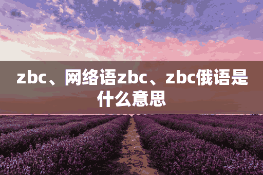 zbc、网络语zbc、zbc俄语是什么意思